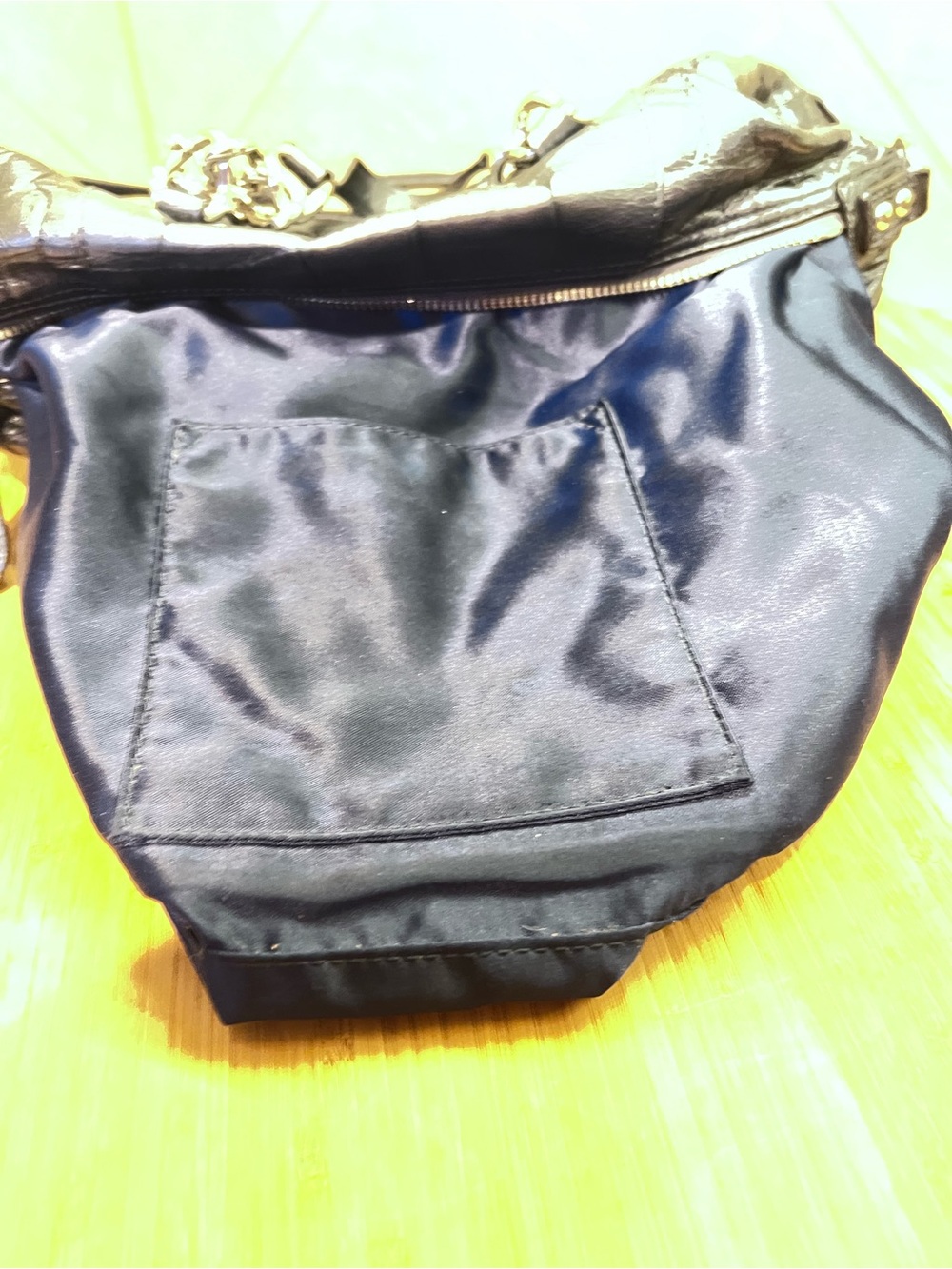 Y2K Coach Black Croc-Embossed Leather Shoulder Bag w/Chain Accents NL1126-F17660 - Picture 9 of 16